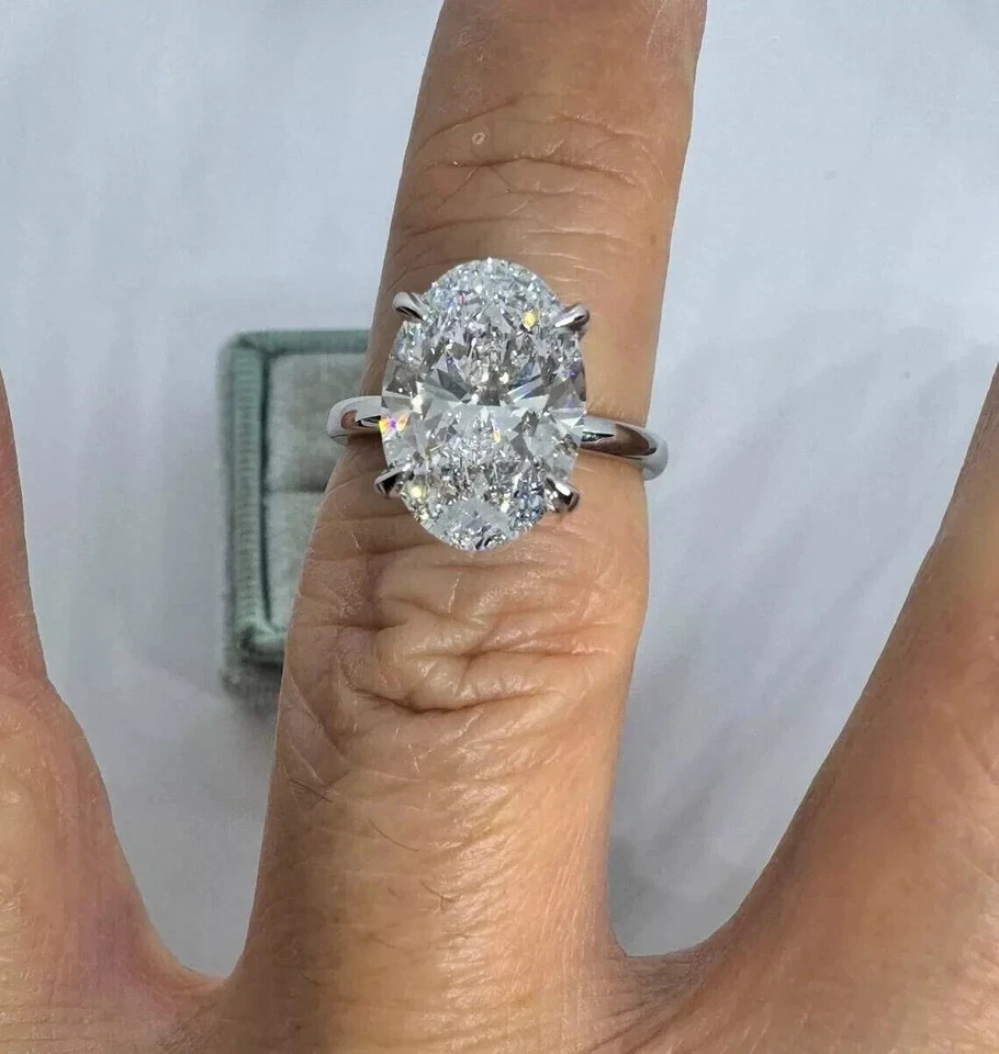 2.50Ct Oval Cut E/VS1 Natural Diamond Wedding Ring 14k White Gold Size 5 6 7