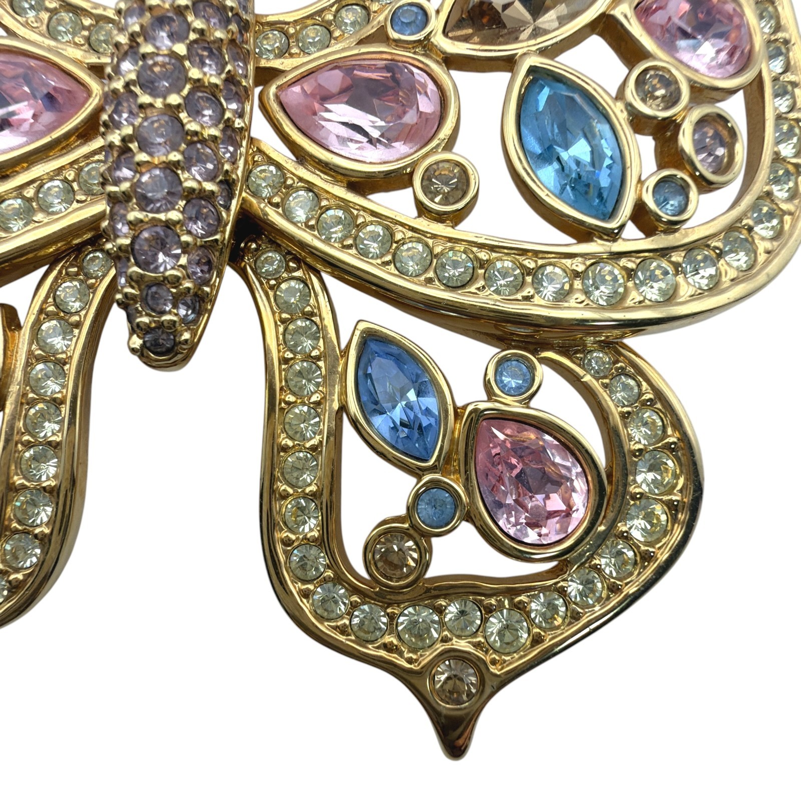 SWAROVSKI 85mm Large Butterfly Pin Brooch Gold Tone Multi Color Crystal
