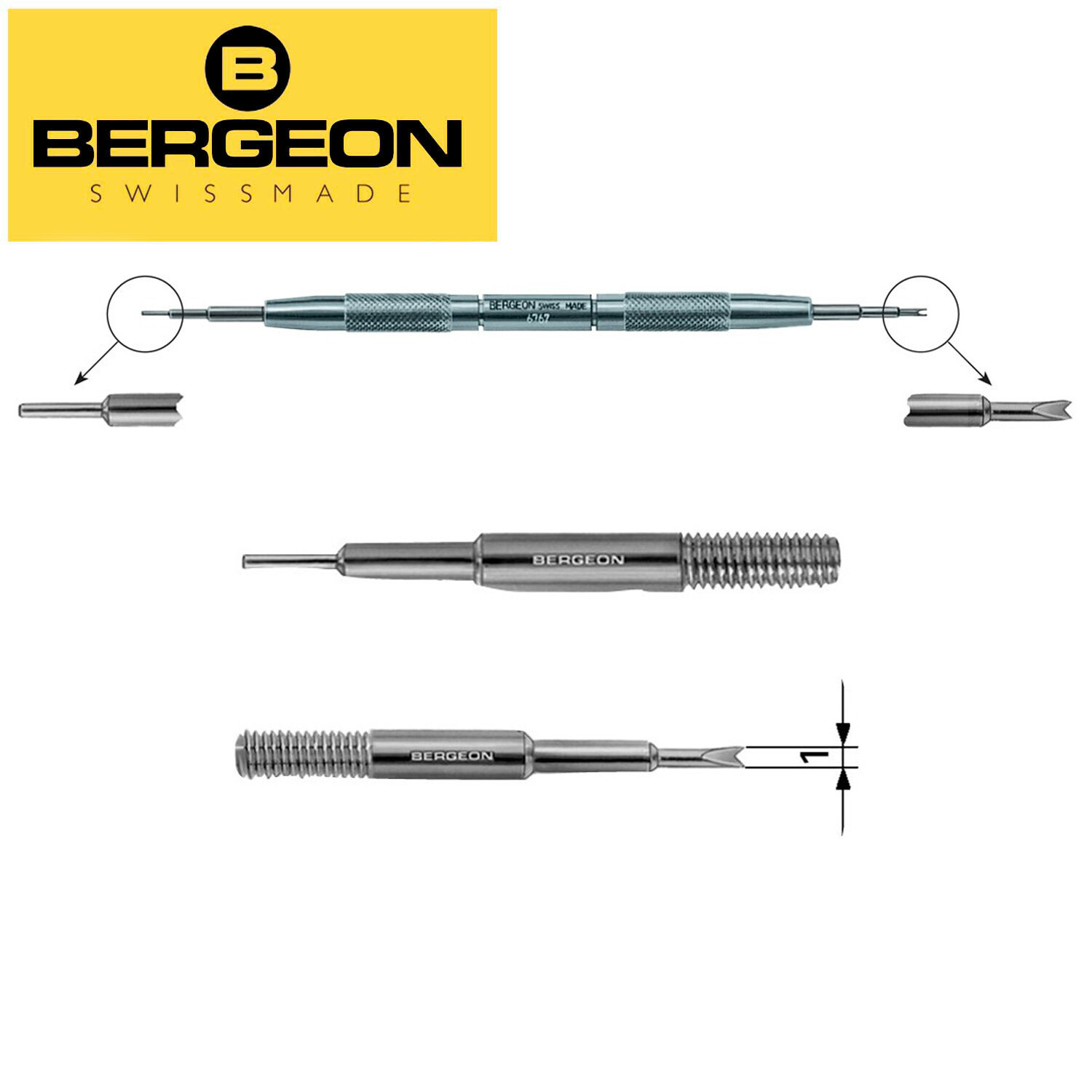 Bergeon 7767-F Spring Bar Tool for Watch Bands Swiss Made (6767-F) with Extras!