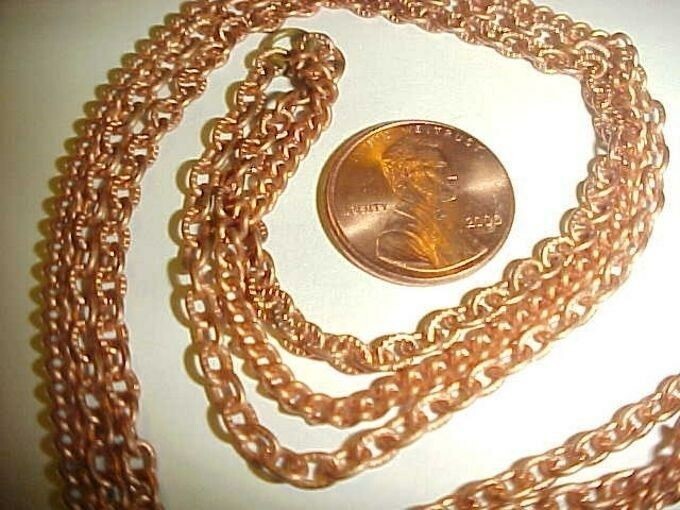 12 VINTAGE COPPER COATED STEEL 3 CHAIN 12″ JUMP RING SECTIONS N34