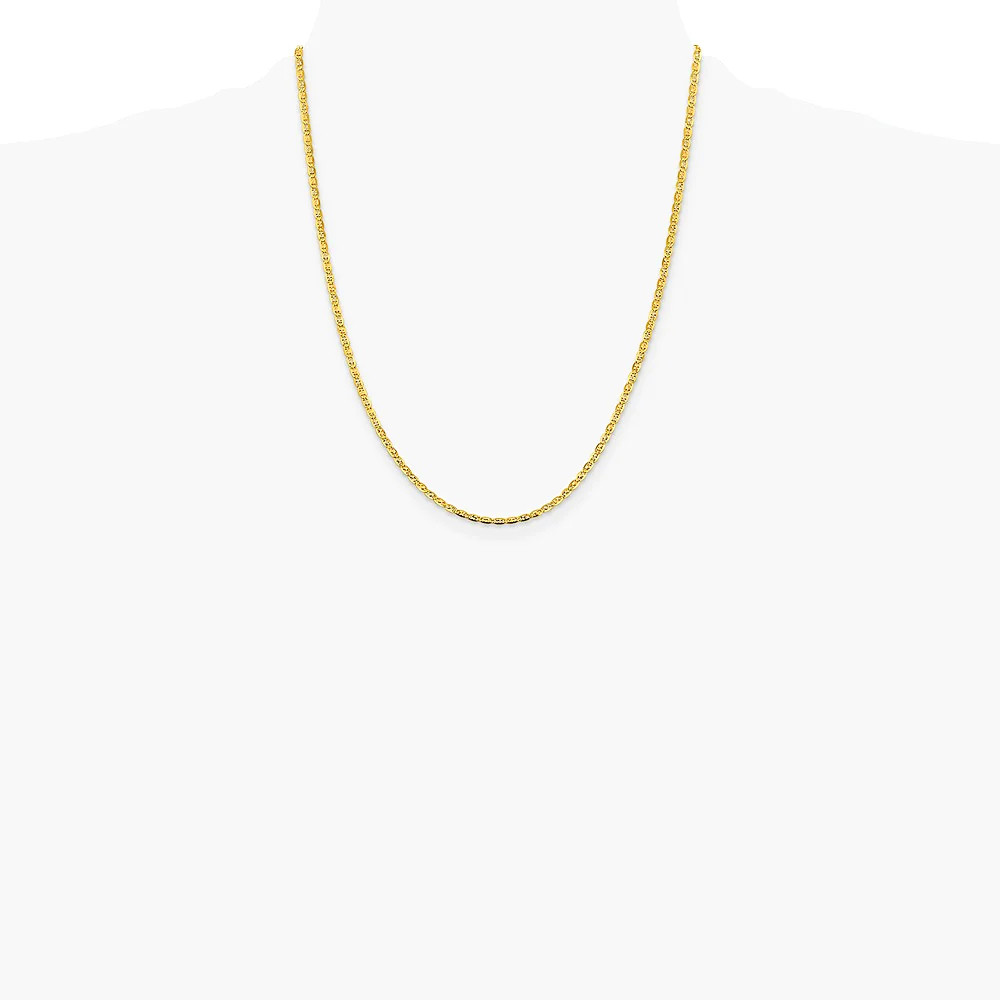 14K Tri-Color 2.75mm Tri-Color Gold Pavé Valentino Chain Necklace 16″-26″
