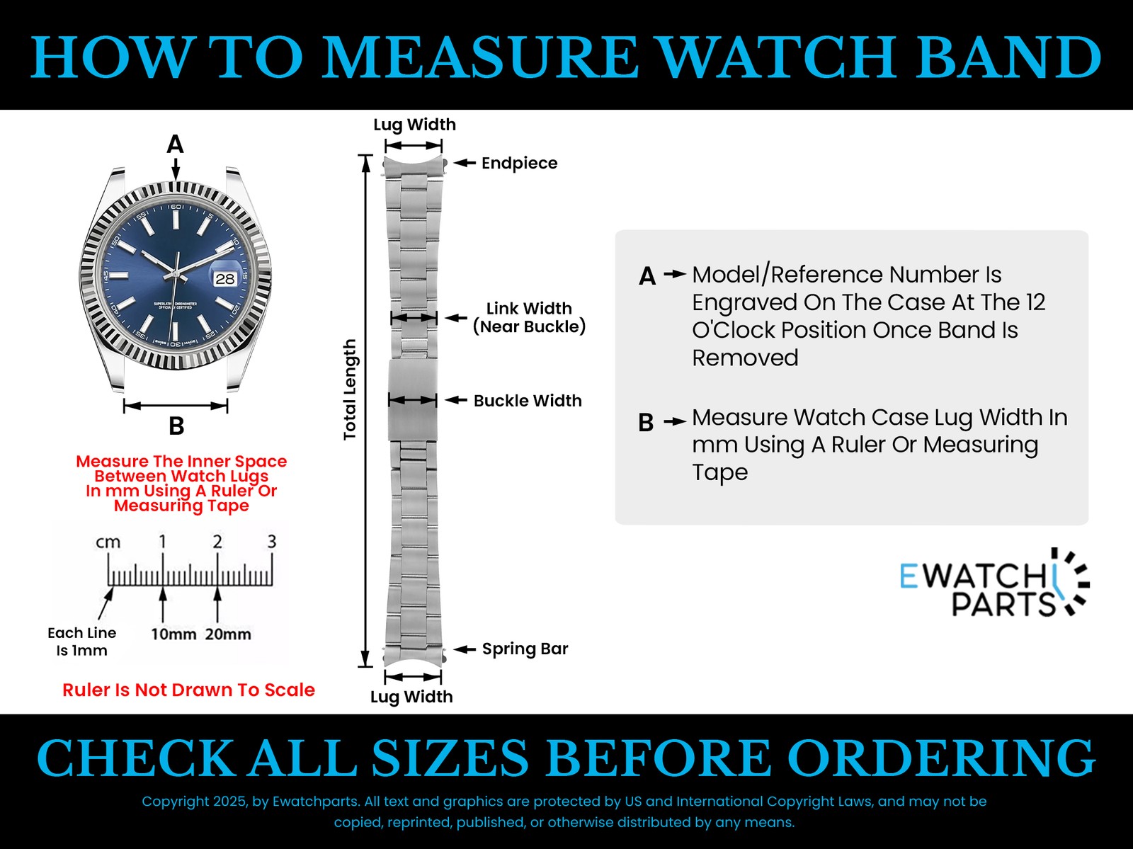 10MM Stainless Steel Jubilee Watch Link For Rolex 67180, 67194, 67230