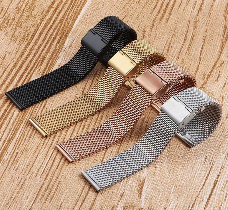 Stainless steel mesh watchband/Bracelet 18mm 20mm 22mm 24mm Woven Texture