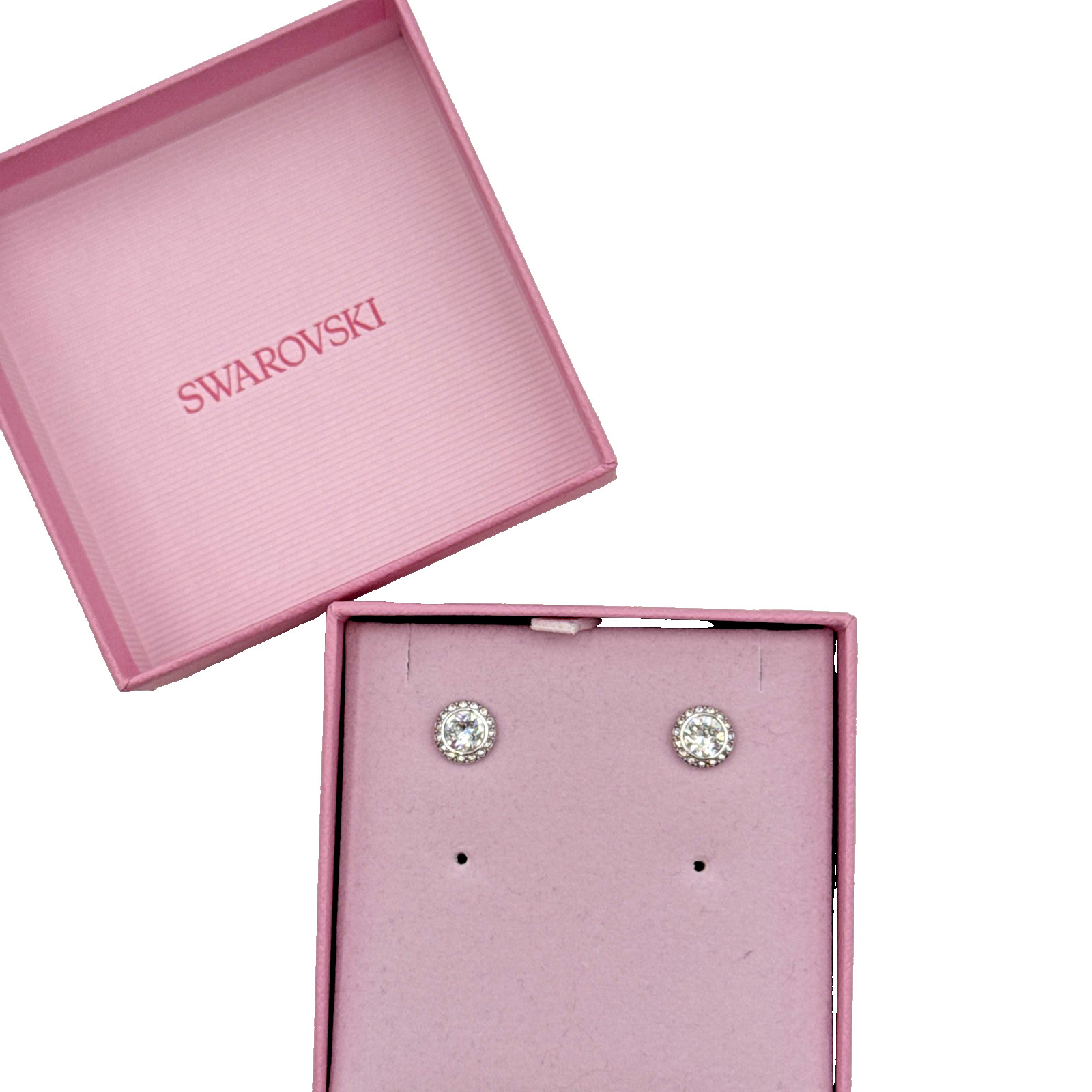 SWAROVSKI Una Angelic Stud Pierced Earrings, Rhodium Finish, Clear Crystal