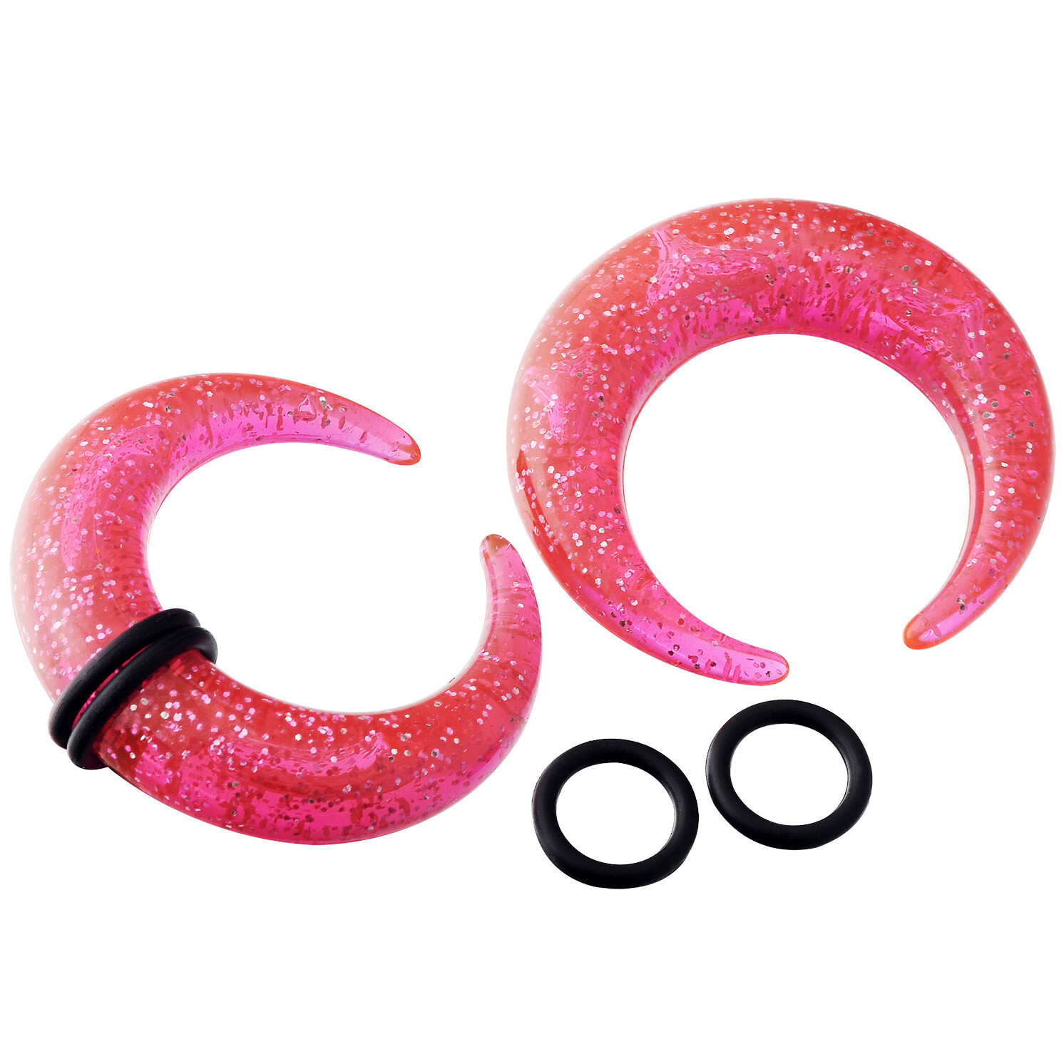 16Pcs Acrylic C Shaped Taper Pincher Septum Rings 14G-00G Gauges Piercing Kit