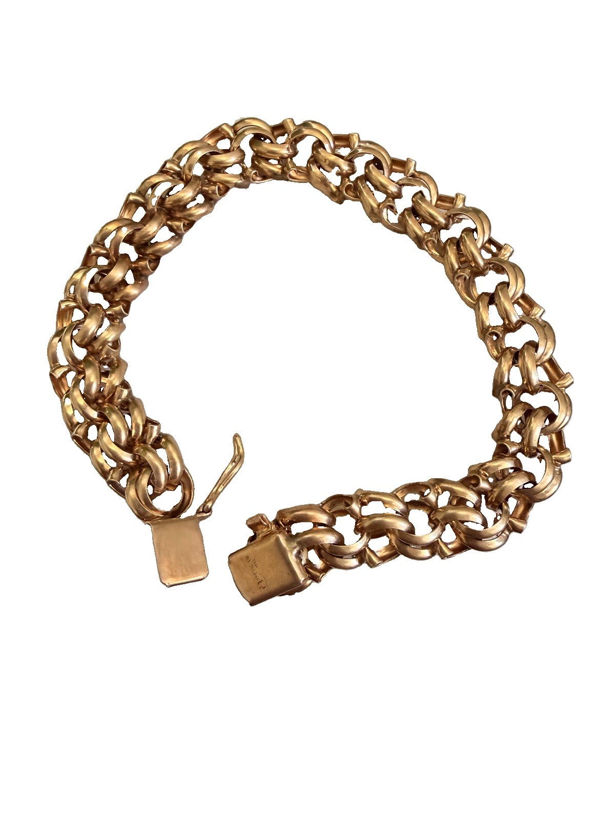 Vintage , American Jewelry 14K Gold Bracelet 7.5 inch Signed