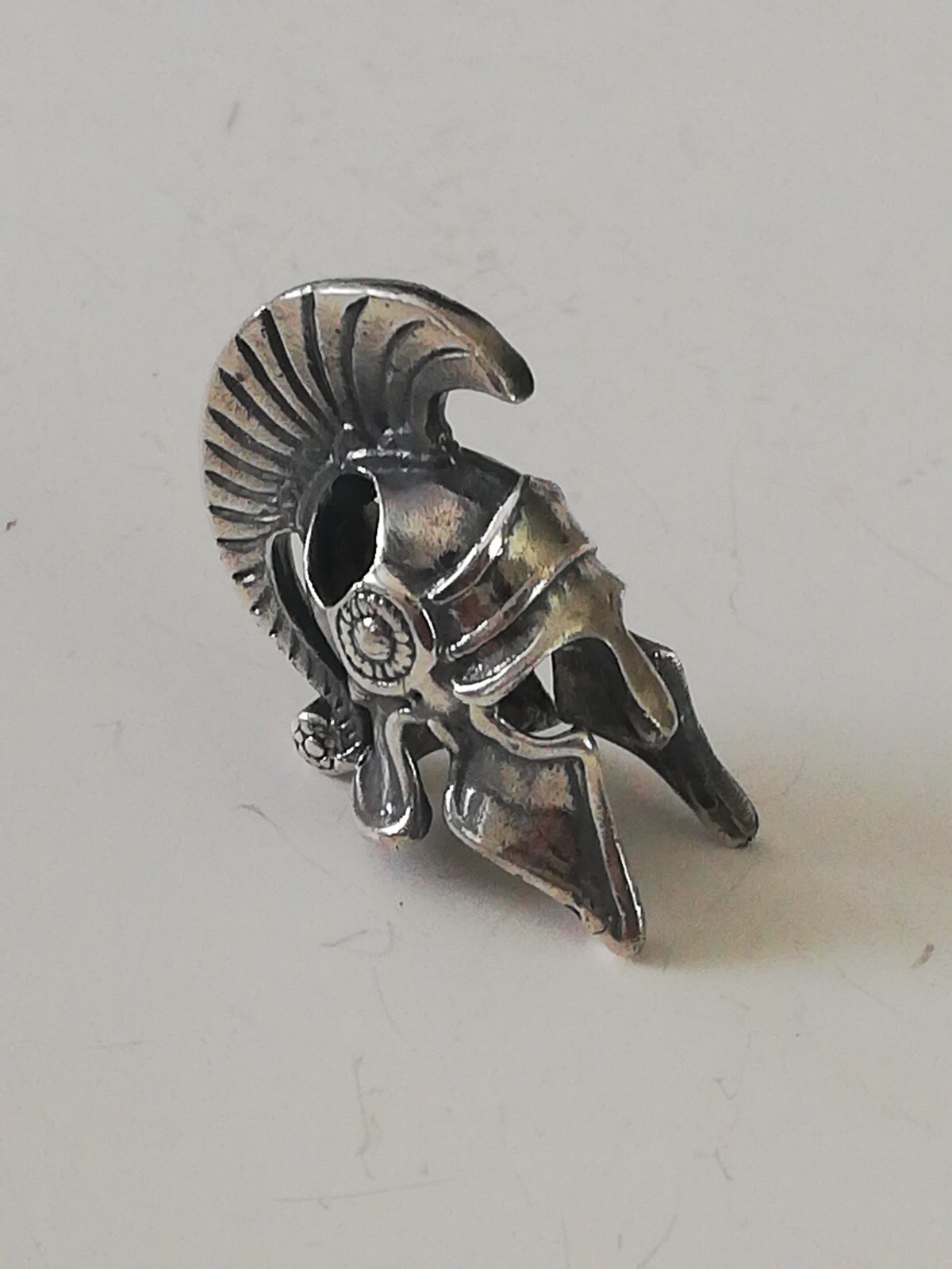 Spartan Helmet Men’s .970 Solid Silver Biker Pendant Unisex New