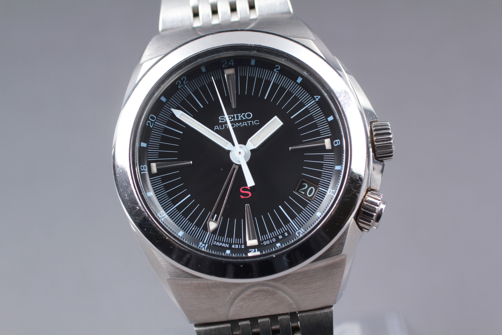 Vintage SEIKO SUS 4S12-0010 Black Automatic 100M 25J 39mm Men’s Watch JAPAN Z439