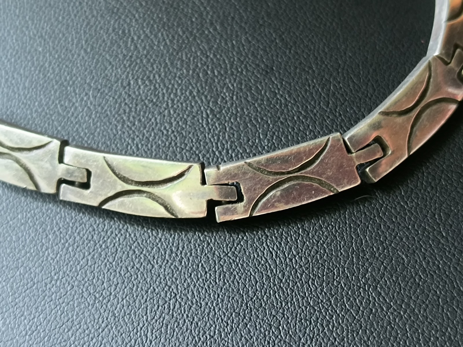 VTG Sterling Silver 925 Matching Panel Necklace and Bracelet TAXCO Mexico 114g