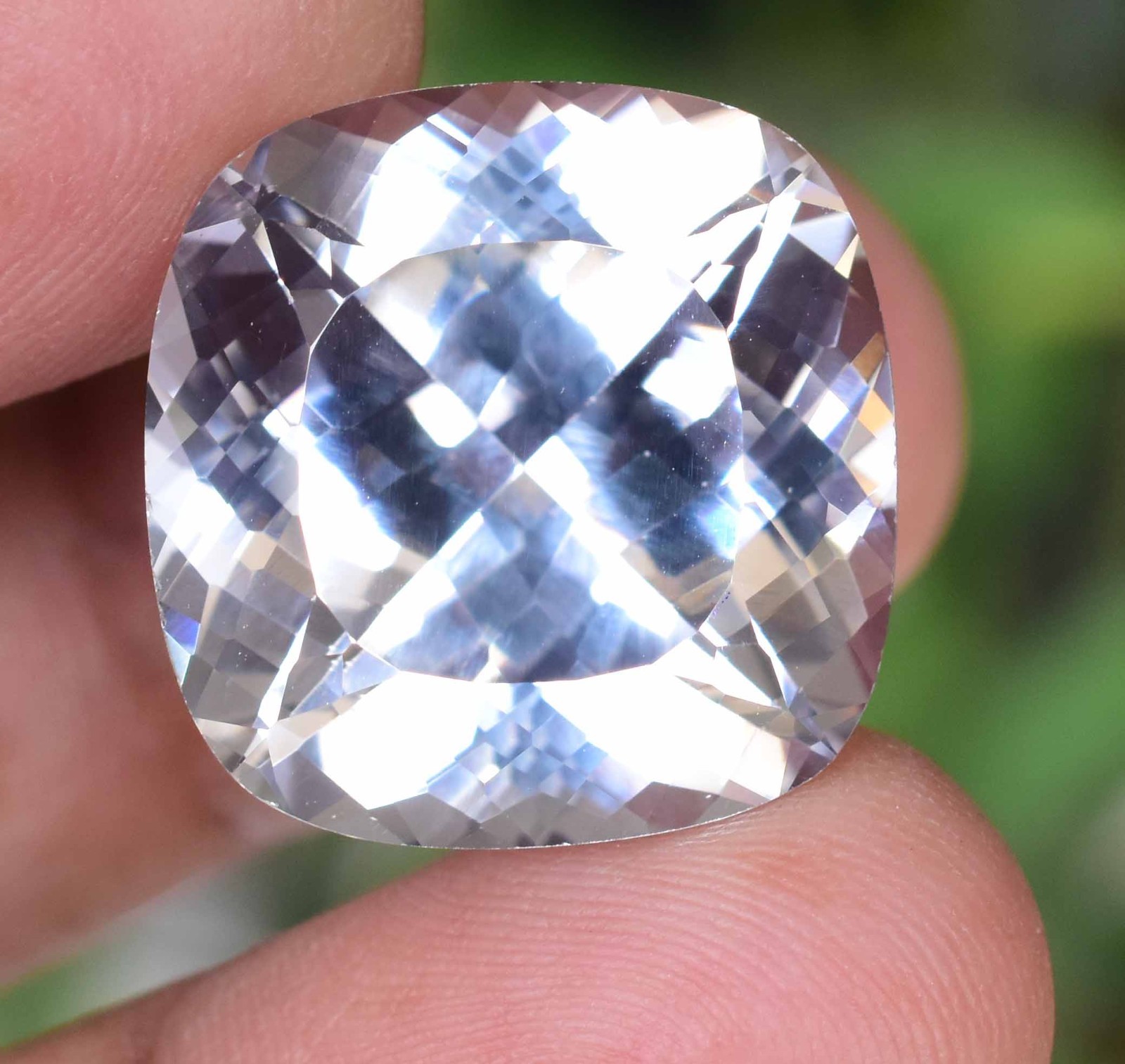 Natural 40.55 Ct White Montana Sapphire Cushion Certified Rare Loose Gemstone