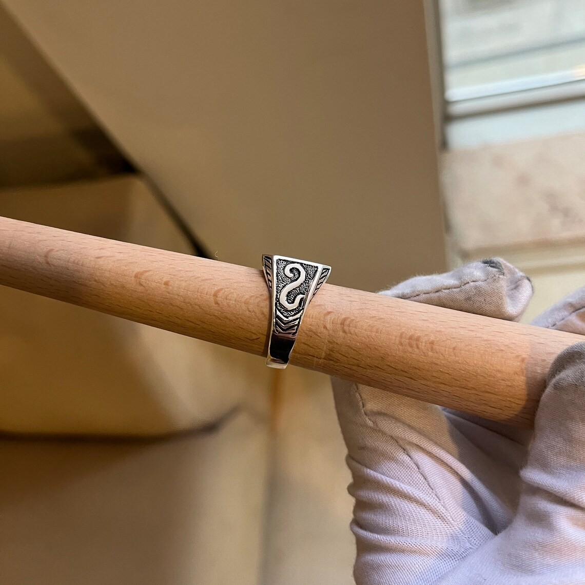 Personalized Initial Signet Ring 925 Sterling Silver Monogram Handcrafted Ring