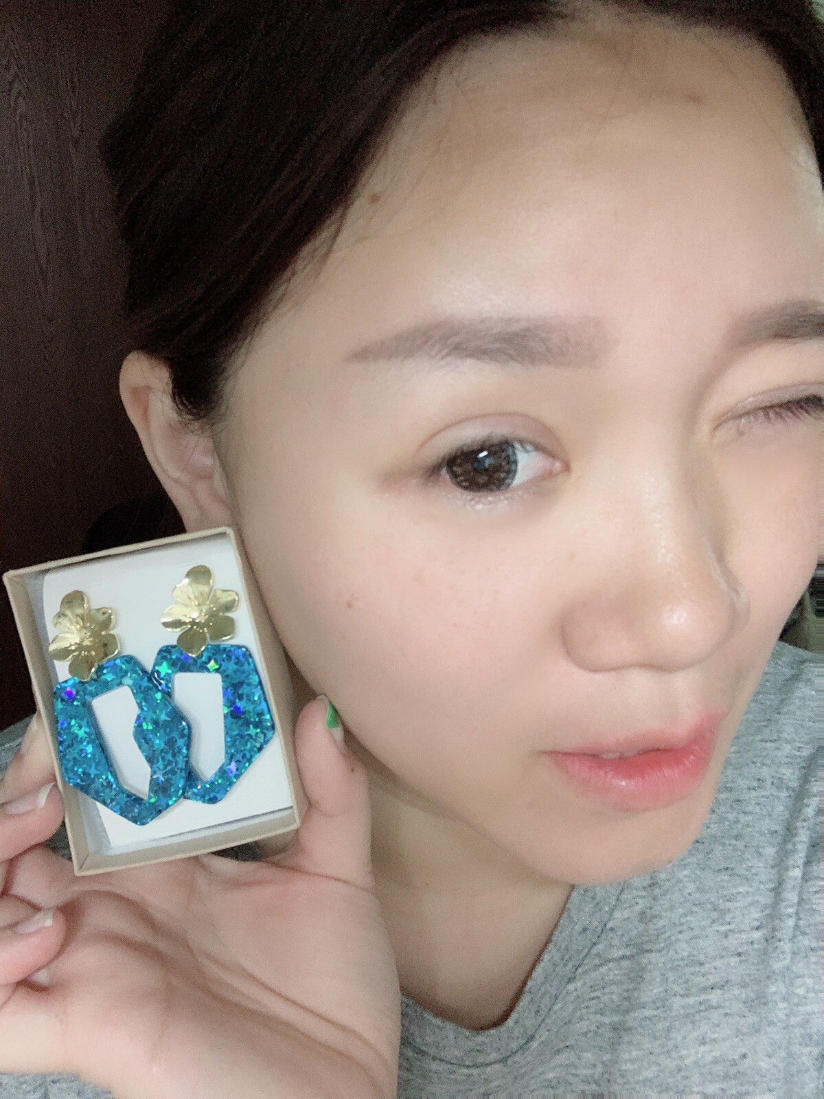 Handmade Multi Choose Shell Resin Earrings With Gold Plated Post