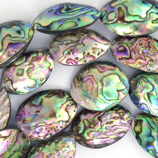 25mm – 32mm natural abalone shell pebble nugget beads 15″ strand