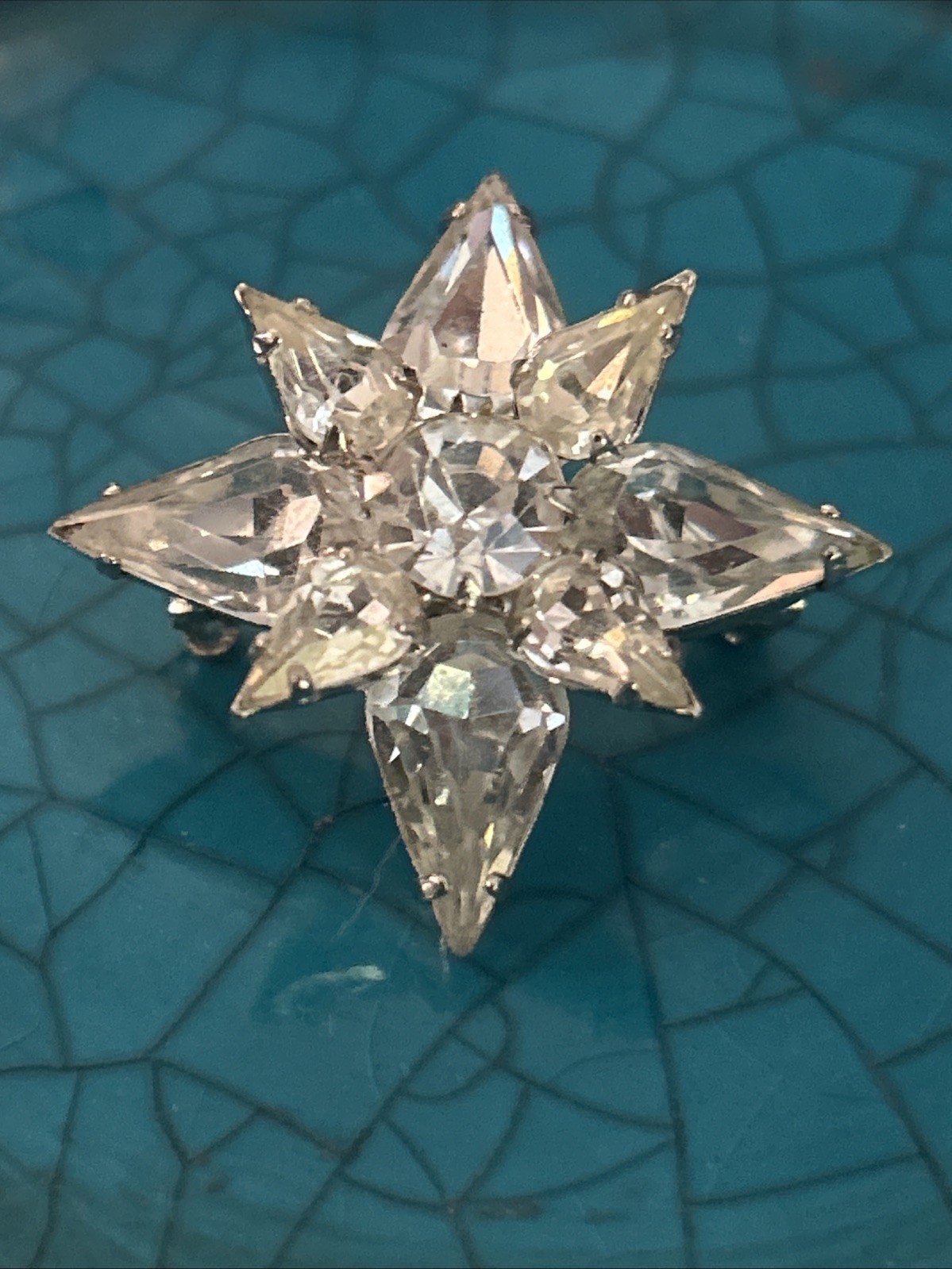 Vintage Rhinestone Brooch Silver Tone Setting, Trio of 3 *1 1/4in*