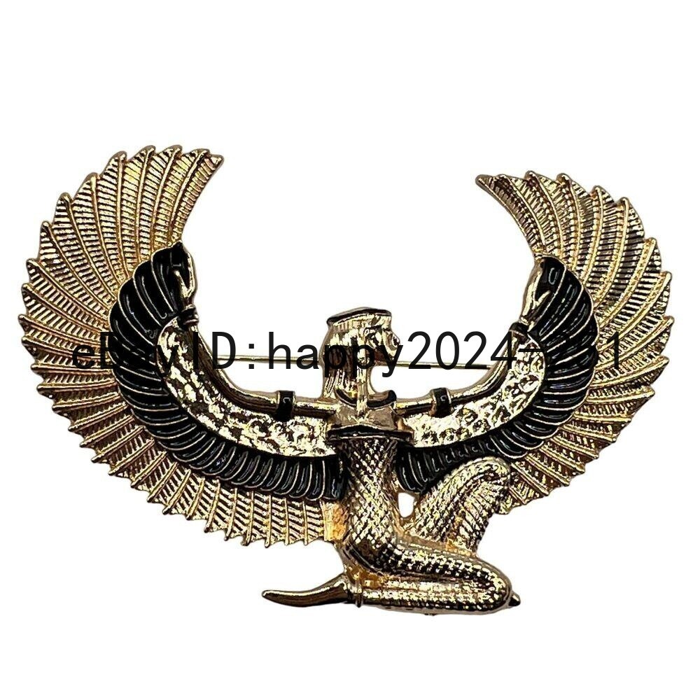 Vintage Brooch Large Egypt Fairy Brooch Pin Enamel Flying Eagle Lady Party Gifts