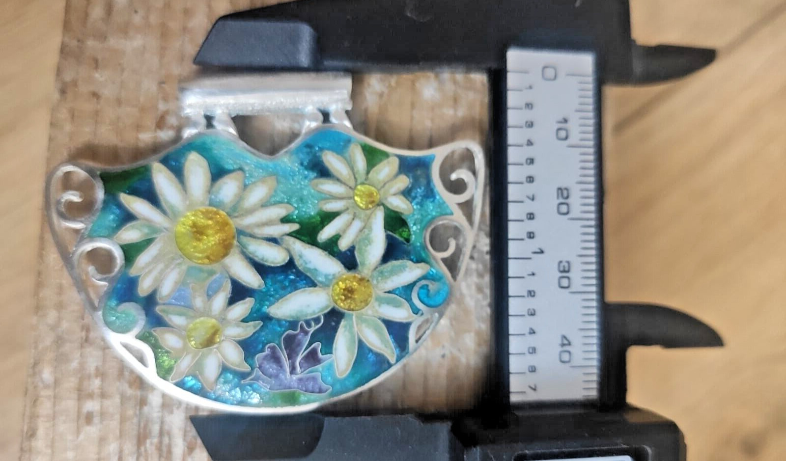 Sterling Silver handmade minankari – cloisonne enamel- Flowers