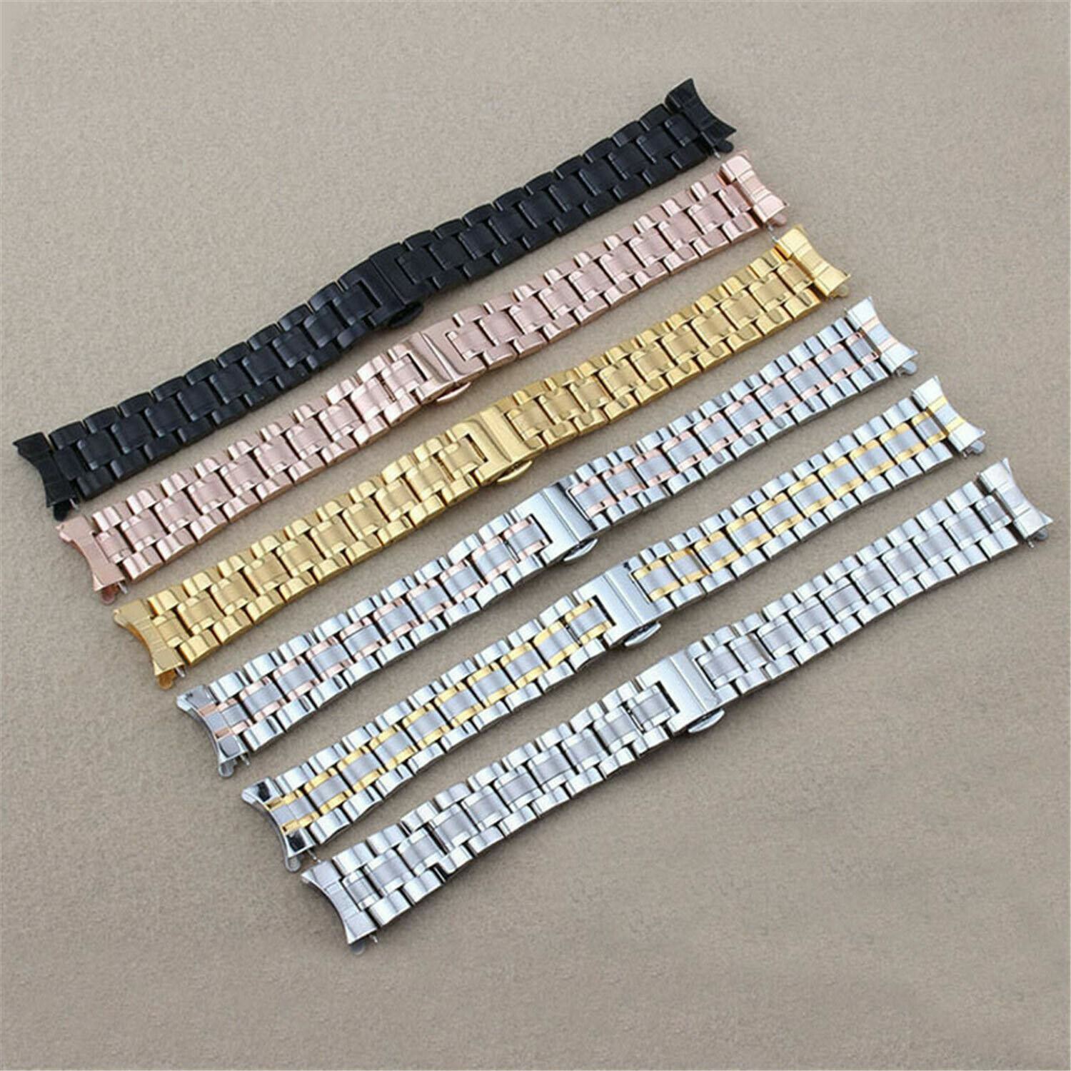 12mm 15 16 17 18 19 20 21 22 23 24mm Curved End Watch Band Stainless Steel Strap