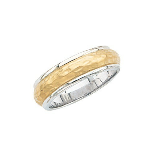 14k two Tone Gold Wedding Band Ring 7 mm size 4 to 13 Beautiful and comfort