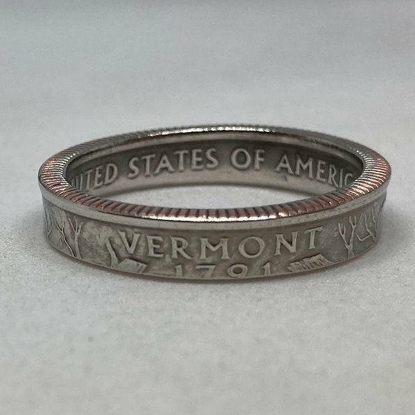State Quarter Ring (Made with actual quarter) Handmade Band