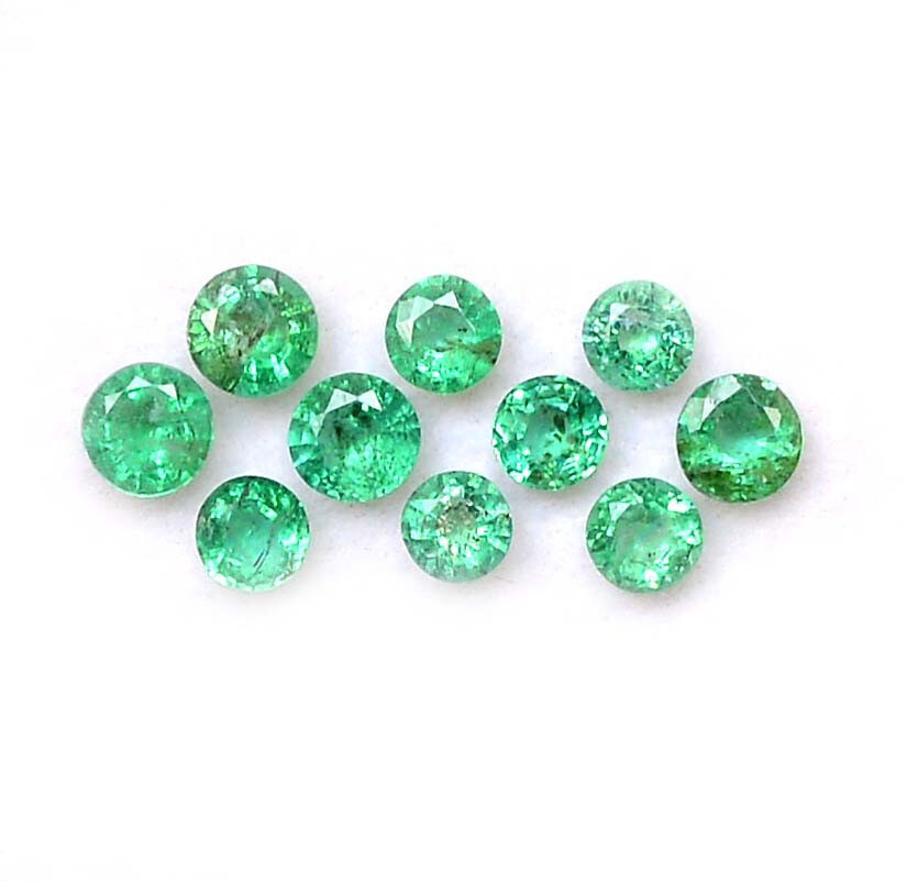 3 mm To 4 mm Natural Emerald Round Cut Lot 11 Pcs 1.71 CTS Loose Gemstones