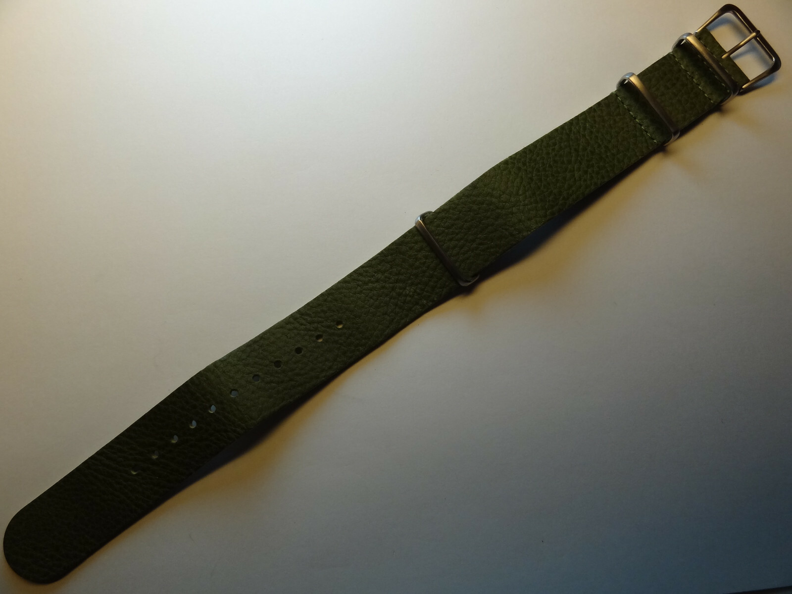 New Mens EXTRA LONG EZ Pass Thru ONE PIECE 22mm Watch Band Army Combat Green