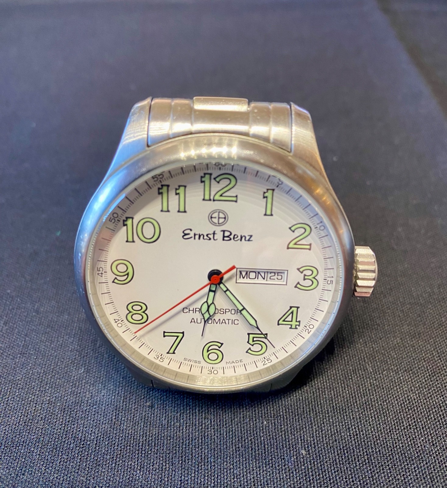 Ernst Benz 47mm ChronoSport Automatic 10200 – RARE White Face Dial Watch
