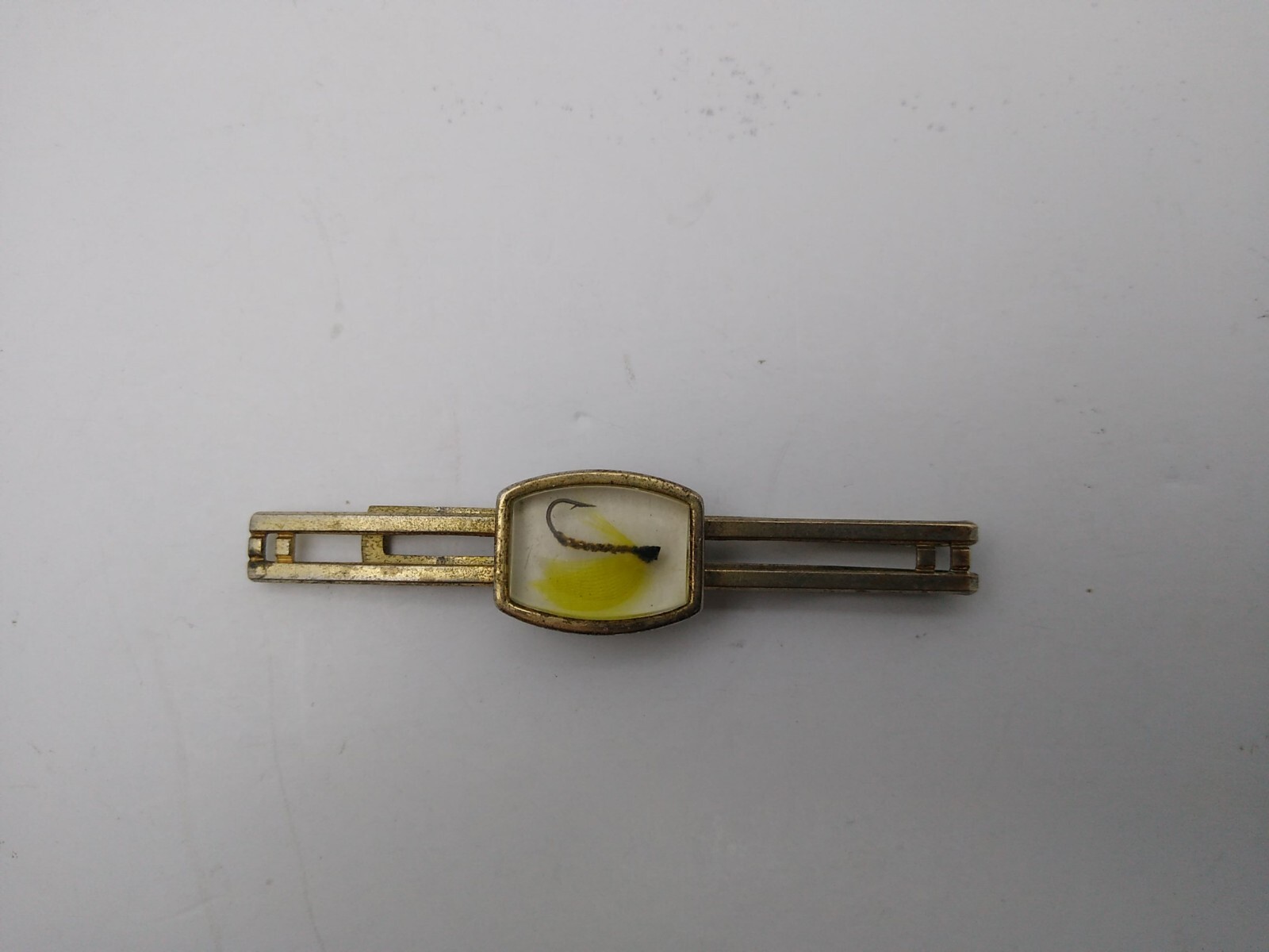Vintage Anson Tie Bar Clip Gold Tone Fly Fishing Hook Lure