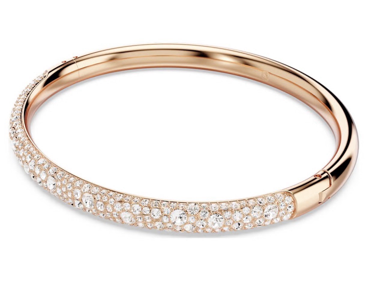 Swarovski Sublima Bangle, Snow Pavé, White, Rose Gold-tone Plated Size M 5688611