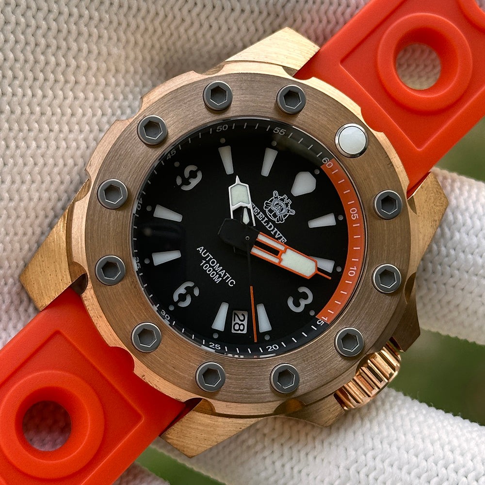 STEELDIVE SD1948S Mens Bronze 44.5mm 1000M Automatic Dive Watch NH35 Sapphire