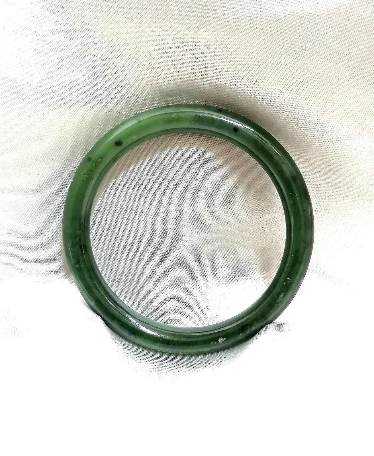 BEAUTIFUL ANTIQUE AUTHENTIC GREEN JADE RING BRACELET, CHINA, 1900.