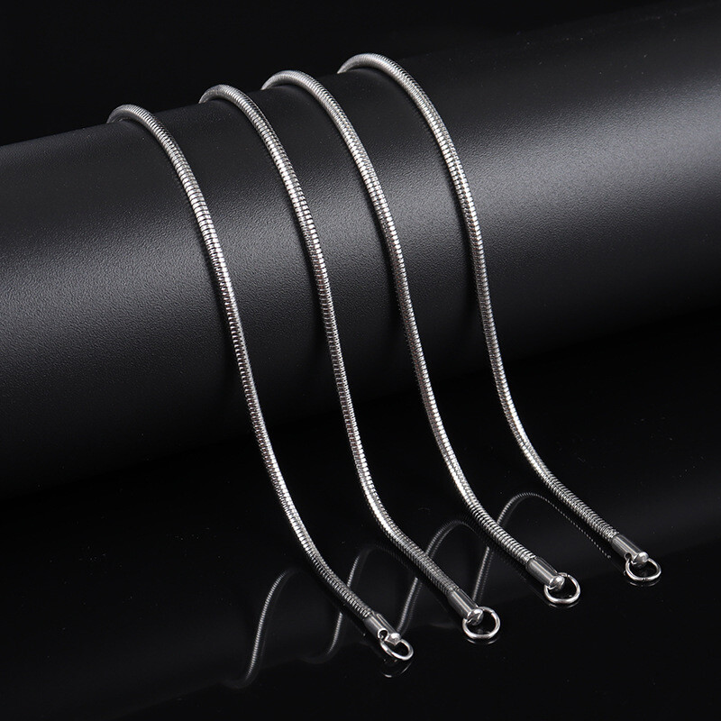 New Sterling Solid Silver Men Women Jewelry Snake Chain 18”- 24” Necklace Gift