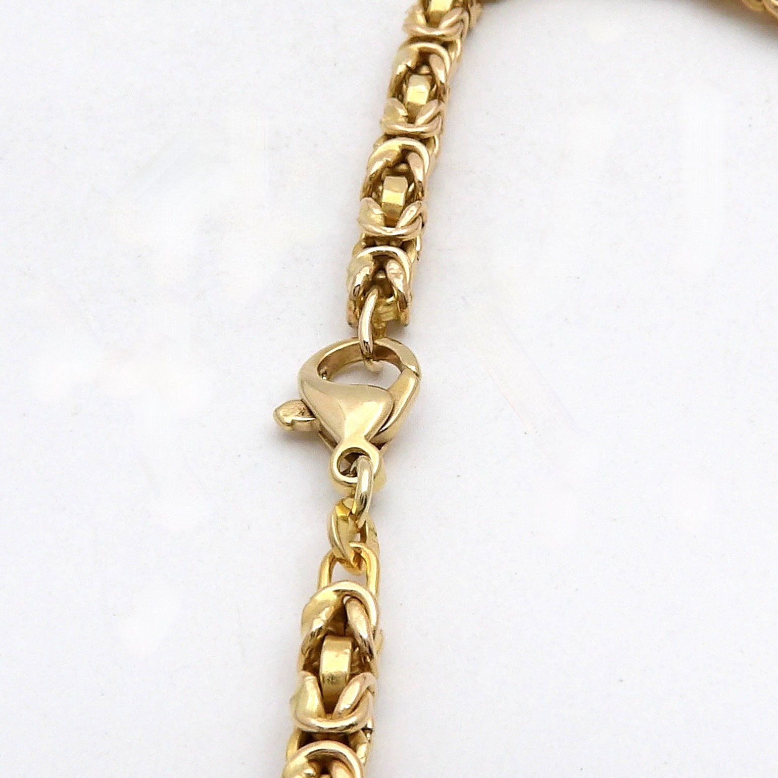 Solid 14k Gold Round Byzantine Link Tukrish Rope Chain Necklace 18.5in Italy