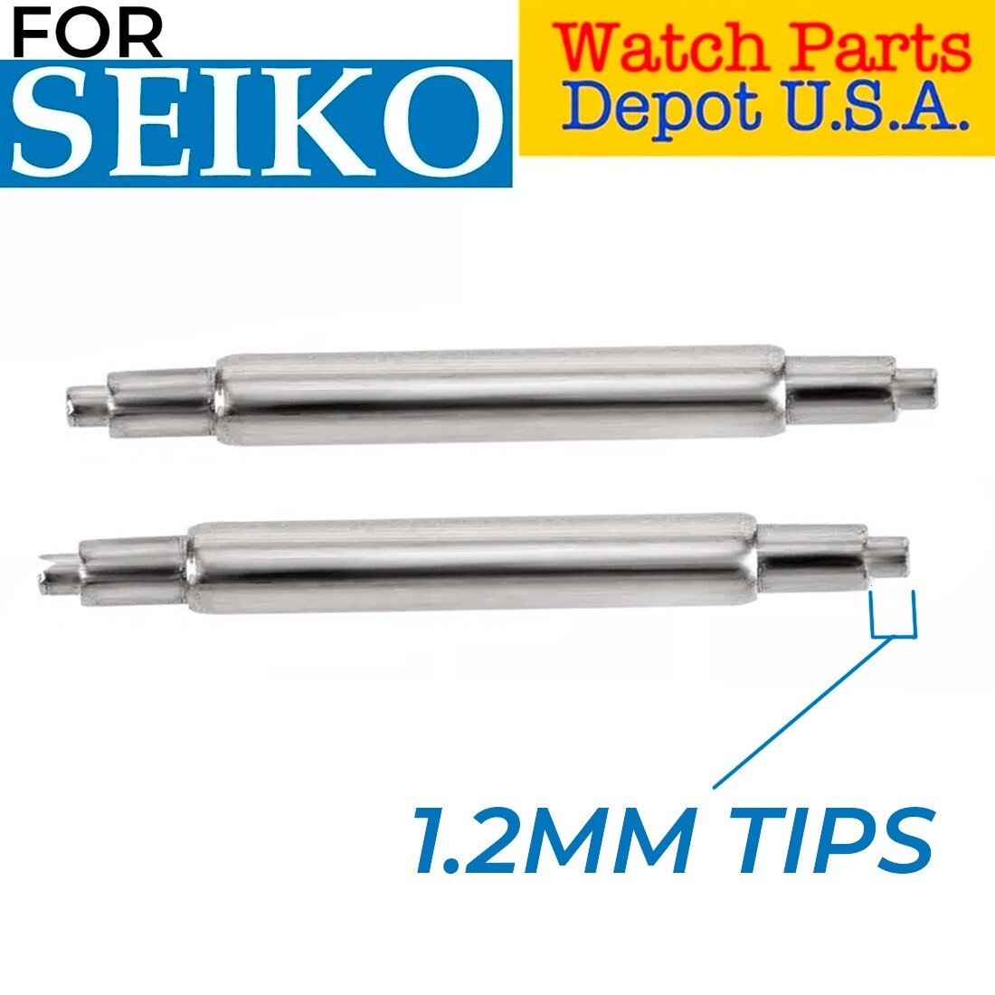 20mm 22mm FAT Spring Bar 2.5mm 6105 6309 7002 SKX007 Seiko Diver 1.2mm Tips Pair