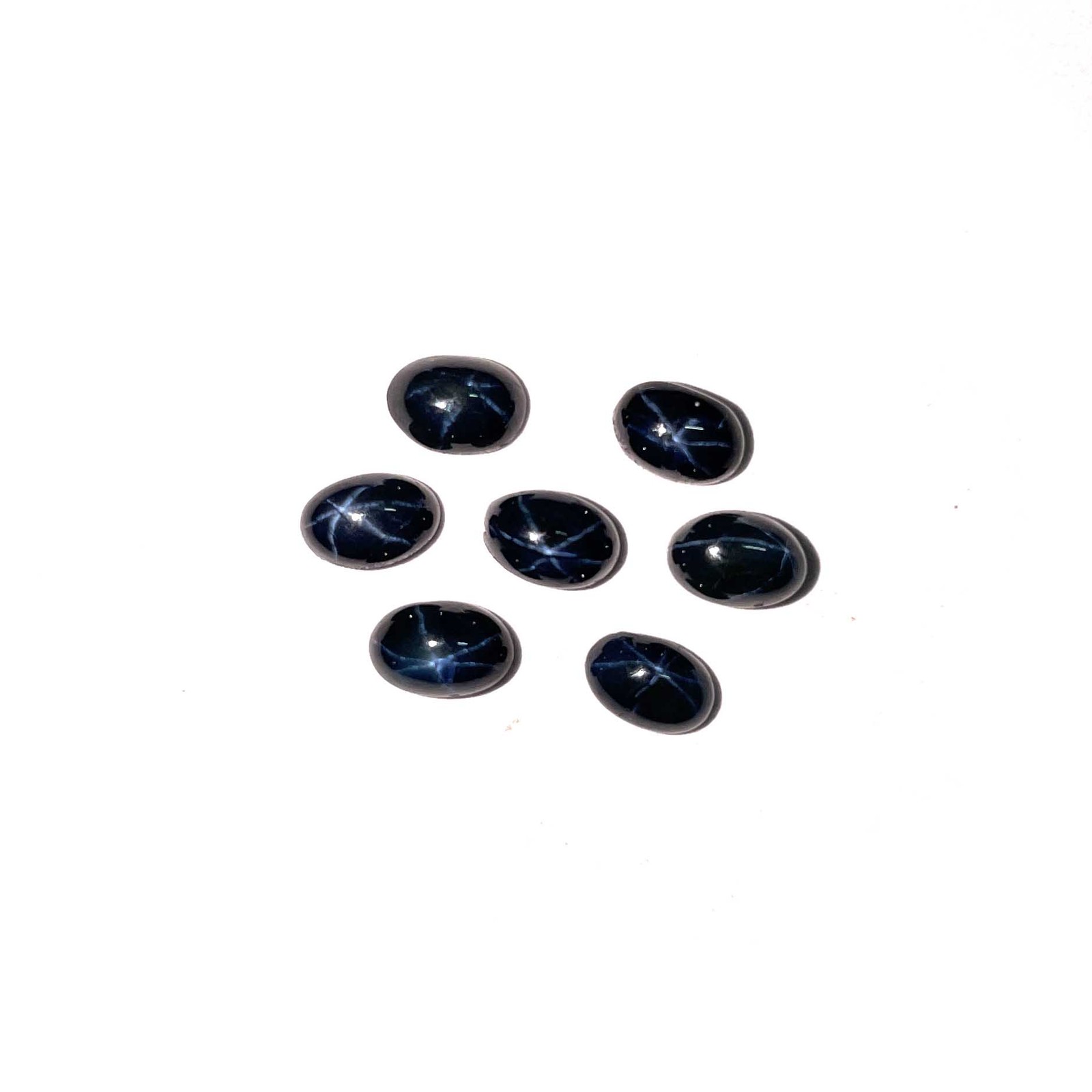 Diffused Star Blue Sapphire Oval Cabochon Loose Gemstone Lot 7 Pcs 4*6 MM 5 CT