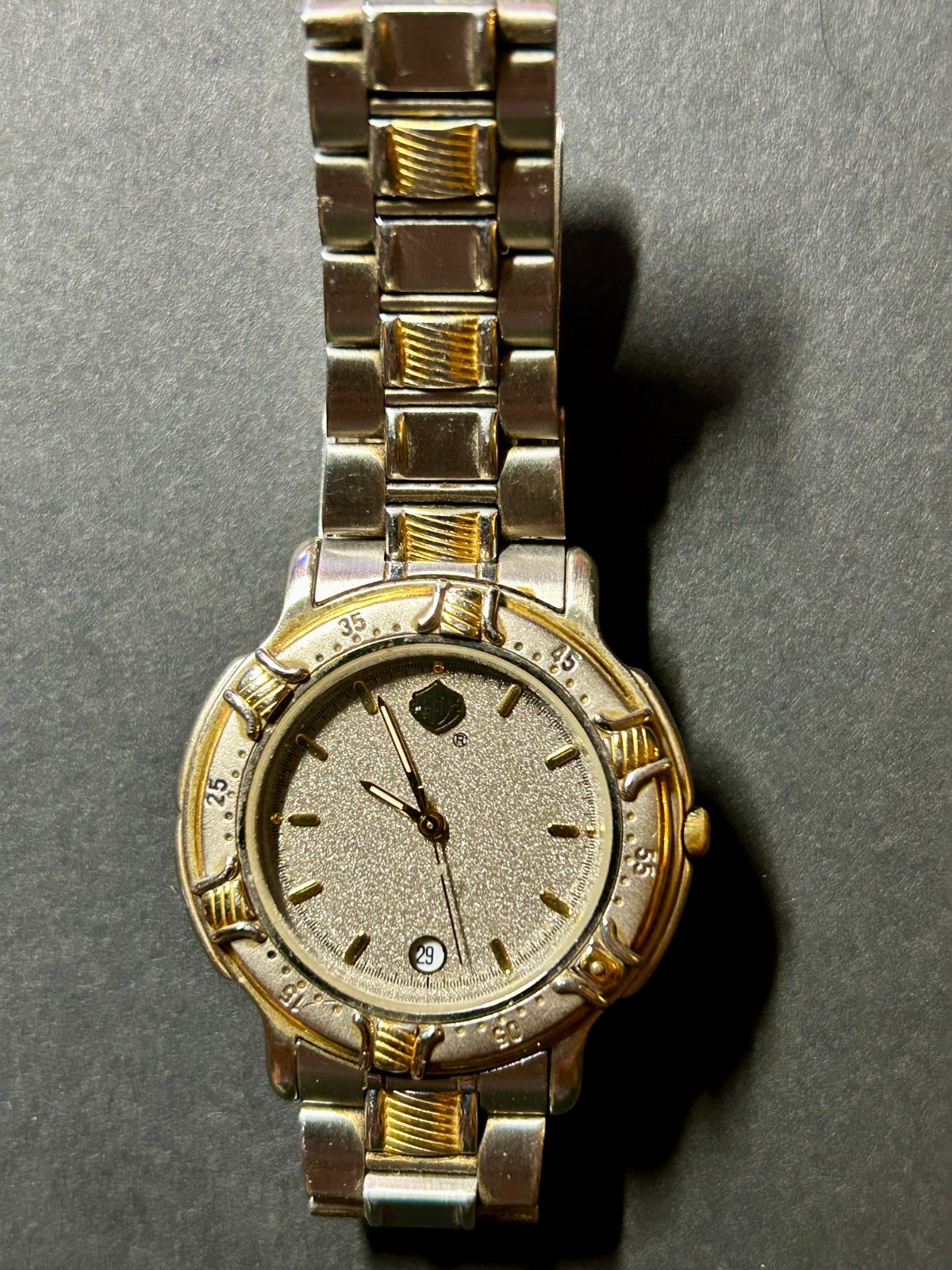 Vintage Harley Davidson Watch Two Tone Gold Silver #9960995V Bulova Men’s