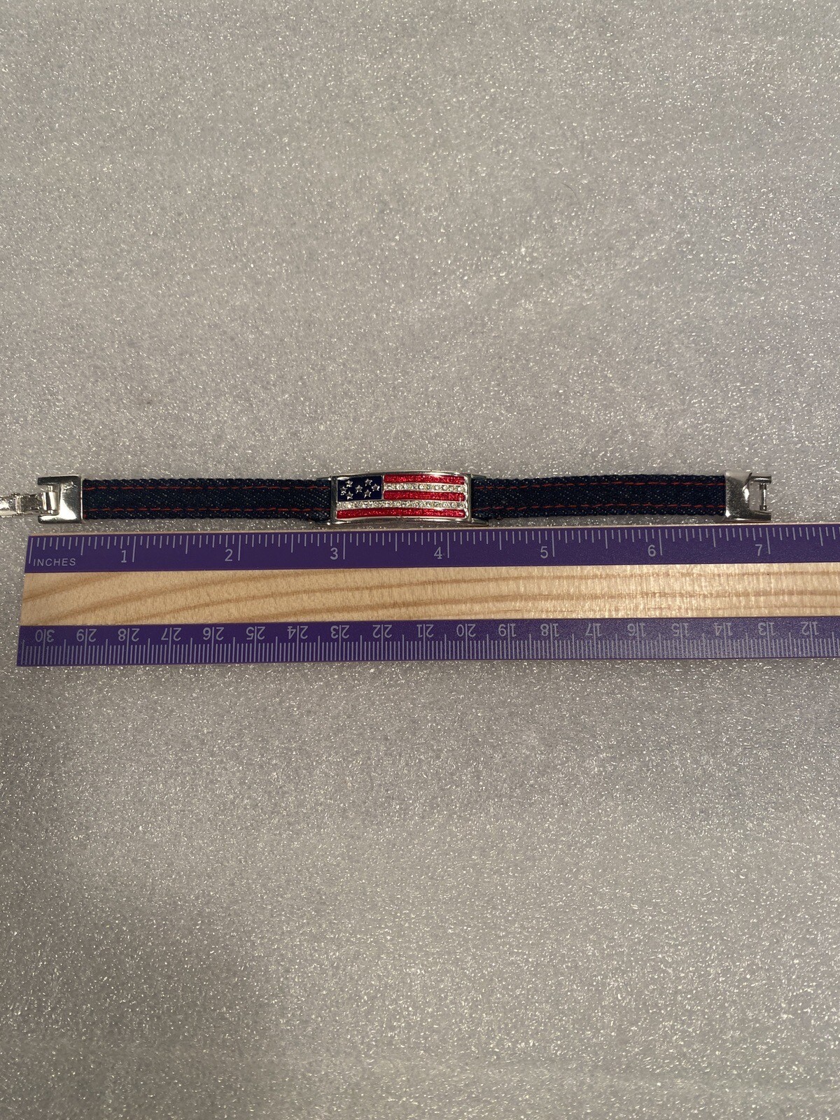 7″ Studded USA Flag Bracelet – Classic Tommy Hilfiger with Denim Strap. #5