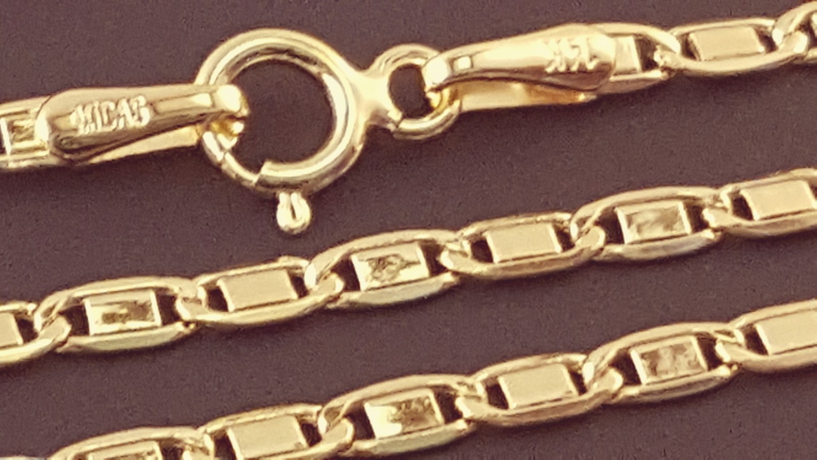 14K Solid Yellow Gold 2.3 mm Valentino Chain Necklace 18″, 20″, 22″.