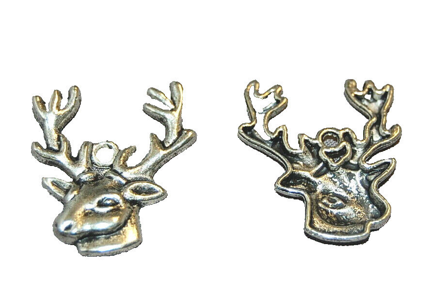 Reindeer Christmas Pendant Charm Tibetan Silver J1046