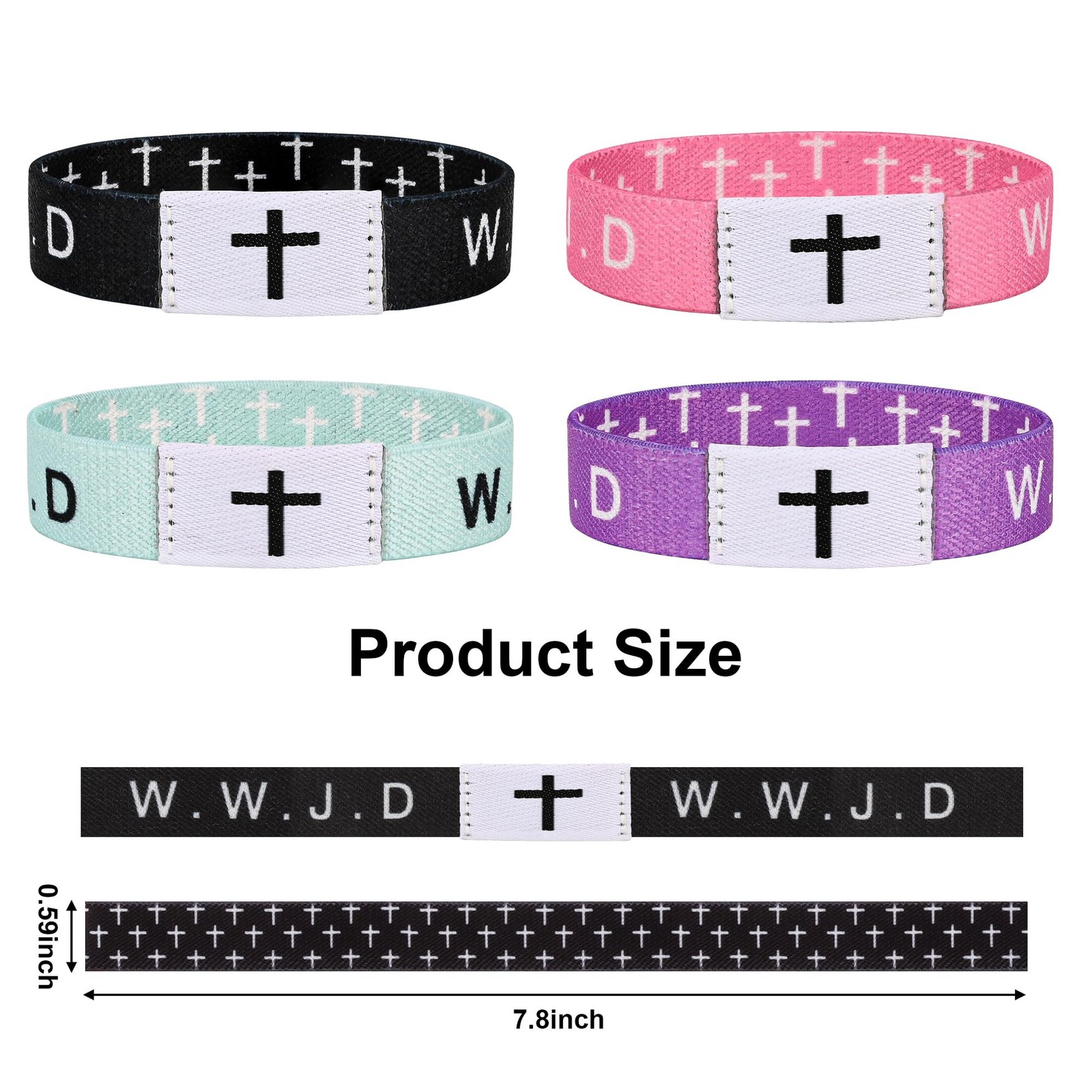 Pmormyy 4PCS Daily Bible Verse WWJD Bracelet, Christian Jesus Wearable Bracel…