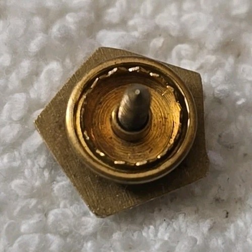 NB Initial Pentagon Shape Gold-Tone Logo Design Screwback Lapel Hat Pin (C4)