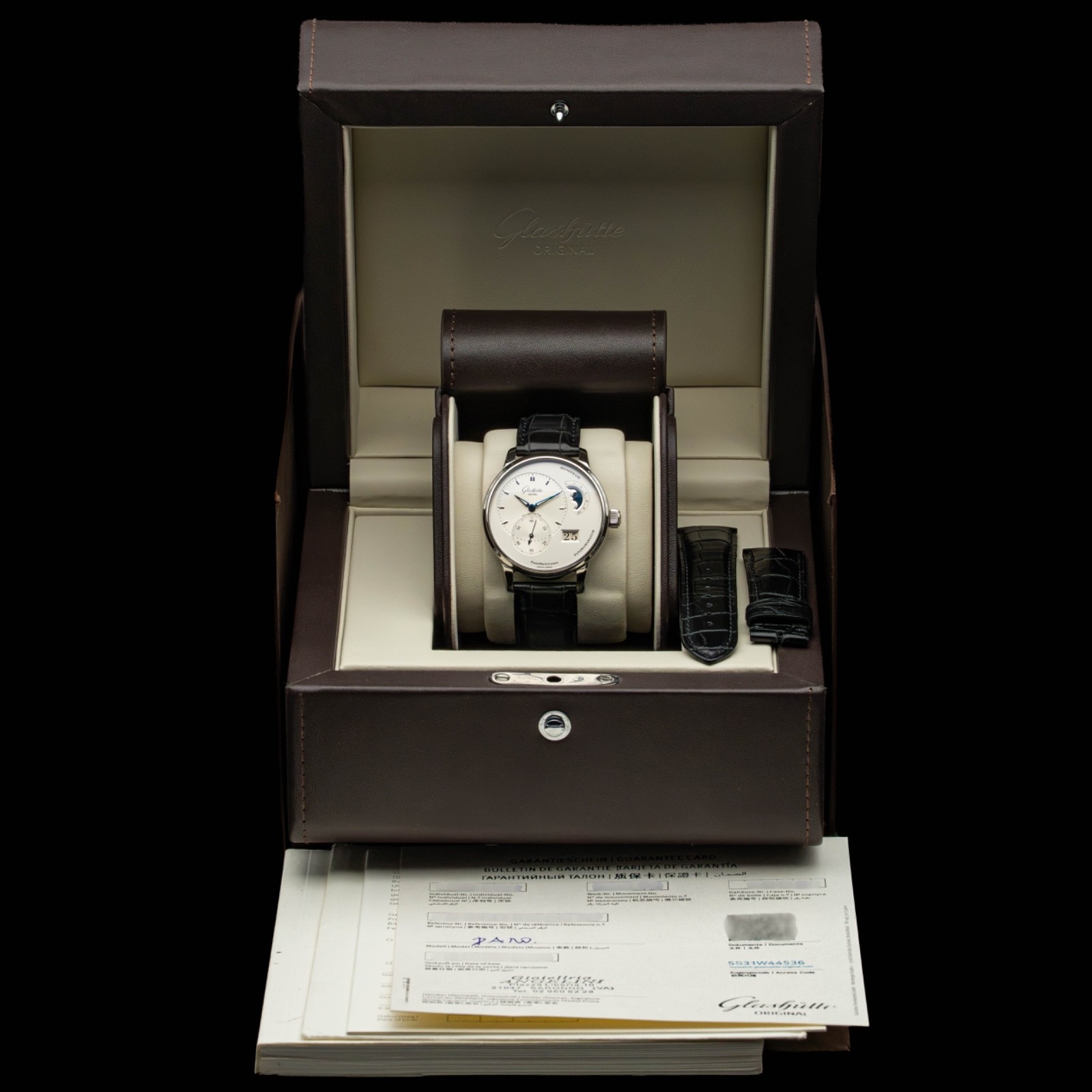 2024 Glashutte Original PanoMatic Lunar Silver 1-90-02-42-32-50 Full Set