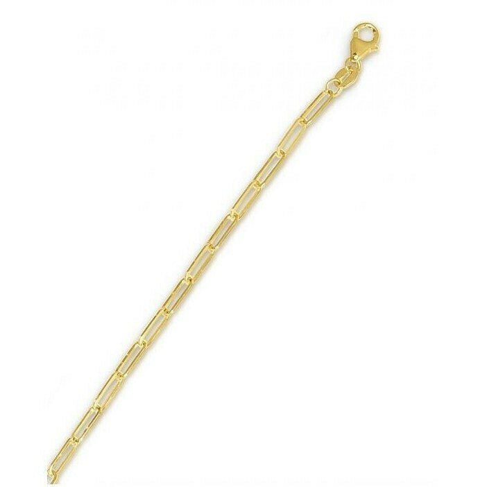 14k Yellow Gold 10″ Solid PAPERCLIP Cable Link Chain Bracelet/Ankelet 1.5MM 1.2G