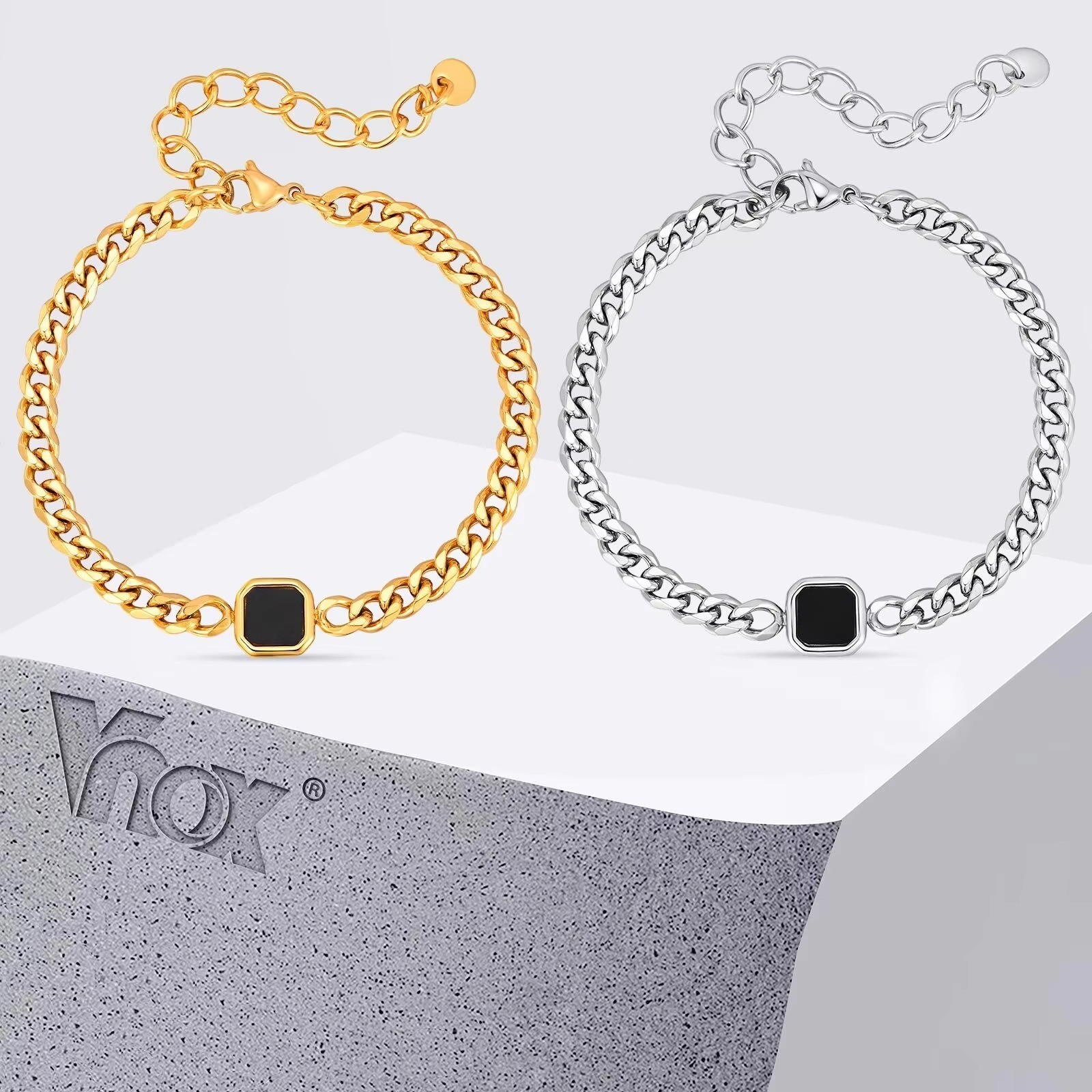 5mm Width Adjustable Chain Bracelet for Men, Stainless Steel Polished Jewellery