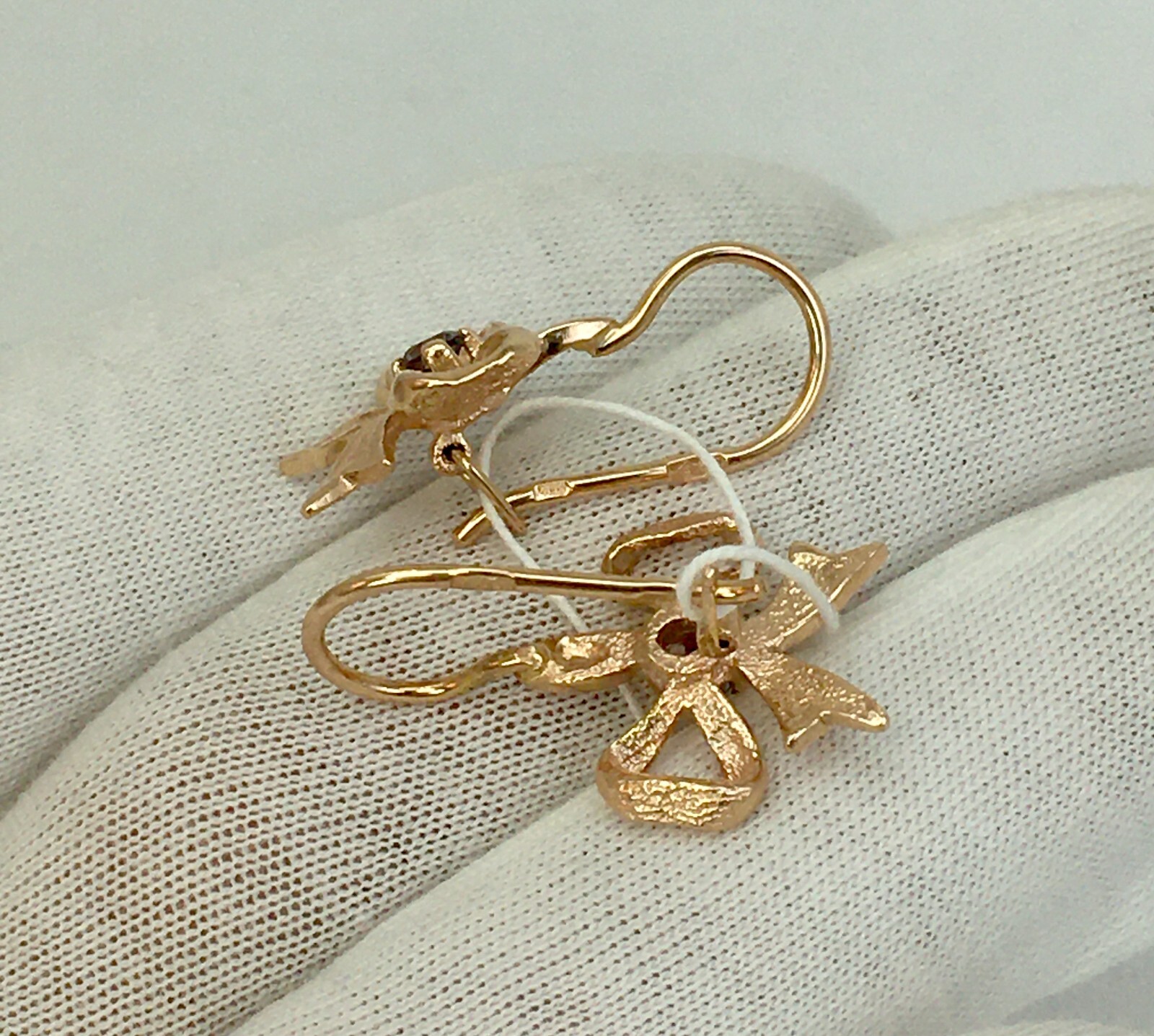 USSR Vintage Original Alexandrite (lab. made) Rose Gold Earrings 583 14K 4.02 g