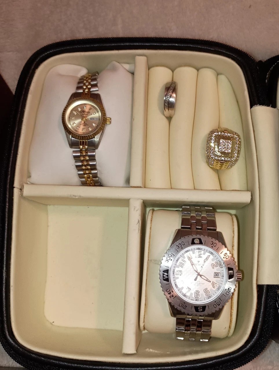 Croton Watches for Male and Female Stainless Steel . Two Rings