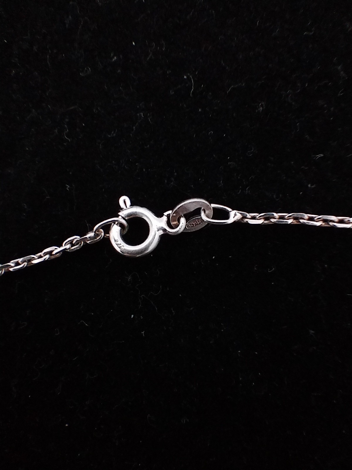 925 Sterling Silver Amethyst Style Pendant On Oval Link Chain Necklace 46cm 4.6g