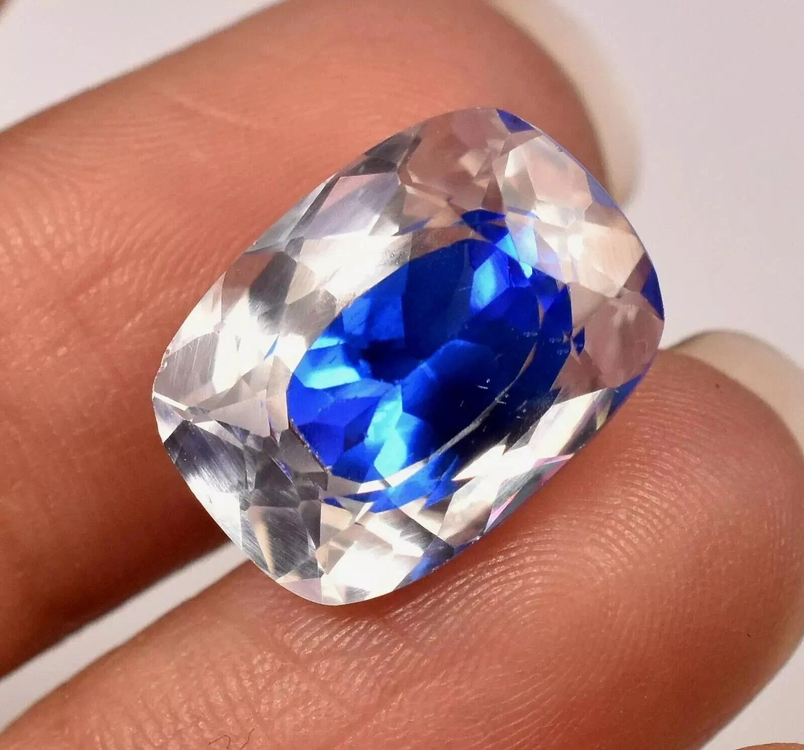 9.50 Ct Natural Pitambari Bi-Color Sapphire Cushion Cut Certified Gemstone