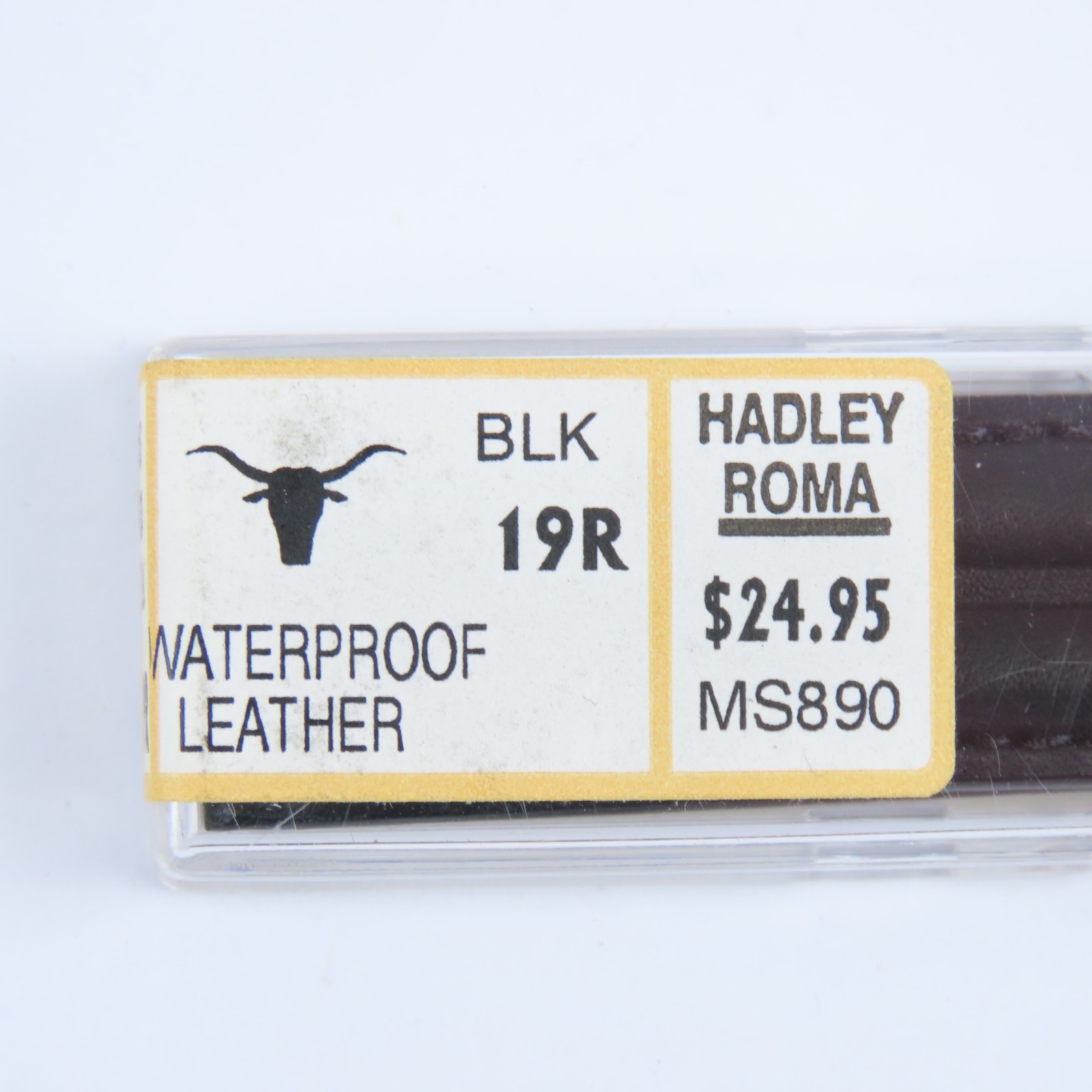 Hadley Roma Men’s NOS Black Waterproof Leather Wristwatch Band | MS890