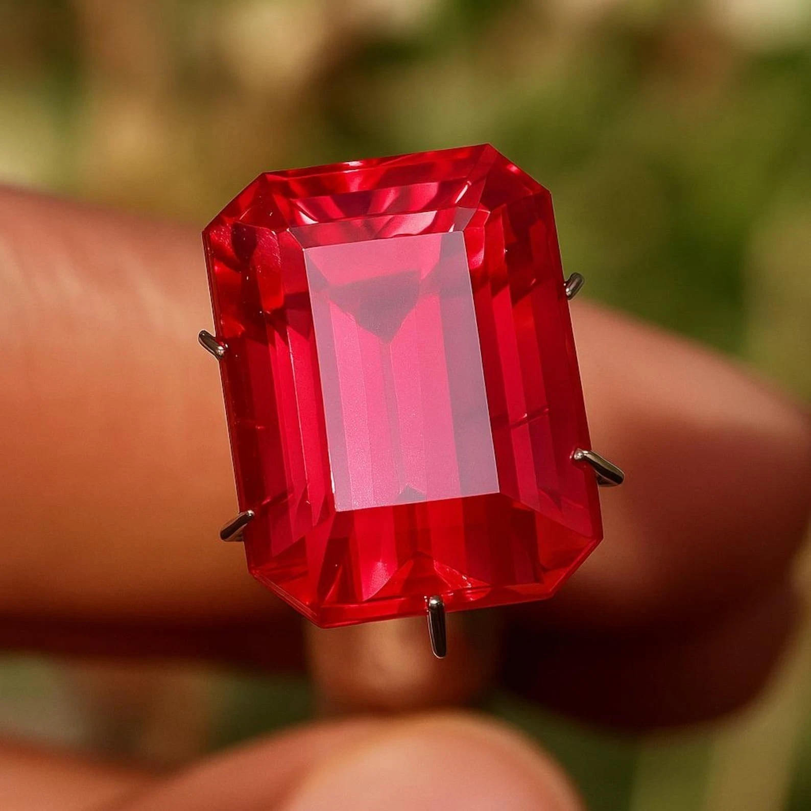 Natural Flawless Burmese Emerald Cut 10.20 Ct Red Ruby Certified Loose Gemstone
