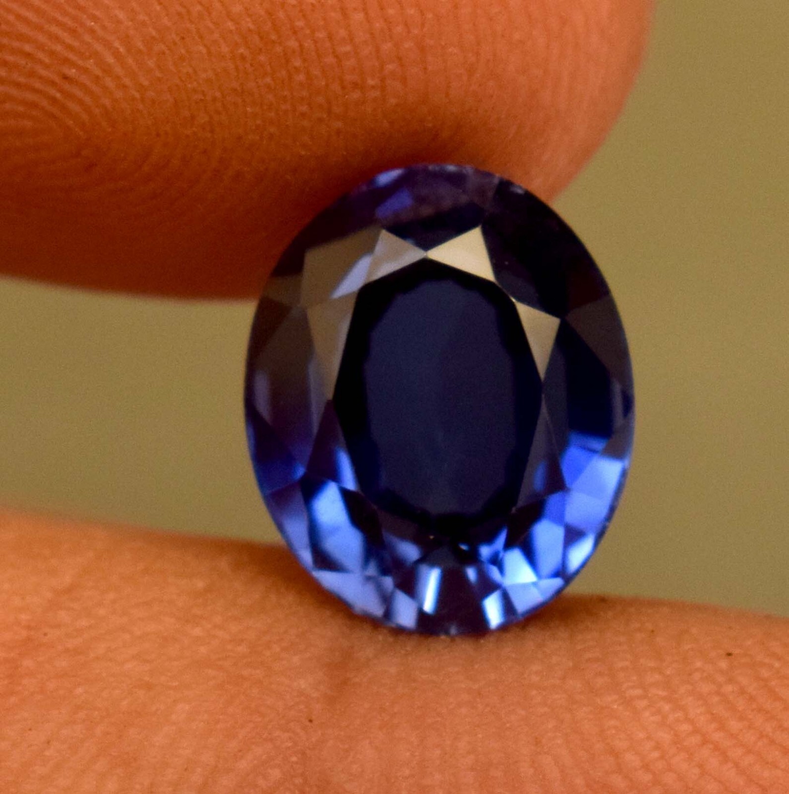 Lab Grown Blue Color Sapphire 4.70 Ct Certified Loose Gemstone For Ring Use